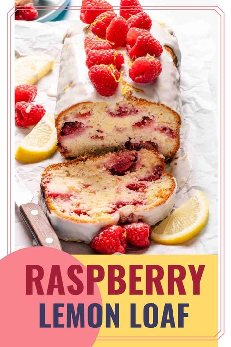 This is an easy one-bowl recipe for raspberry lemon loaf, made with Greek yogurt. This raspberry lemon loaf cake is so tender and moist, and is brimming with raspberries and lemon flavor! Lemon Raspberry Bread Recipe, Raspberry Loaf Recipes, Raspberry Lemon Loaf, Desserts For Kids To Make, Gluten Free Pumpkin Desserts, Cast Iron Skillet Cornbread, Iron Skillet Cornbread, Appetizers Crockpot, Raspberry Bread