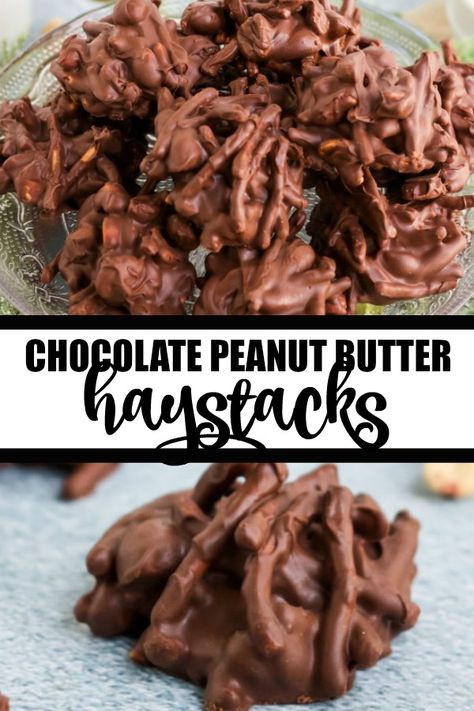 Chocolate Peanut Butter Haystacks, Peanut Butter Haystacks Recipe, Peanut Butter Haystacks, Chocolate Haystacks, Hay Stacks, Haystacks Recipe, Haystack Cookies, Chocolate Peanut Butter Recipes, Butter Cupcakes