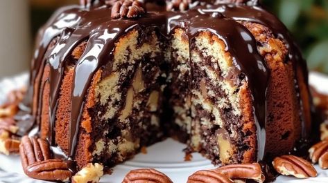 Decadent German Chocolate Pound Cake, Marbled Pound Cake, Decadent German Chocolate Pecan Pound Cake, Decadent German Chocolate Pecan Pound Cake Delight, German Chocolate Pecan Pound Cake Recipe, German Chocolate Pecan Pound Cake, German Chocolate Pound Cake, Cake For Party, Pecan Pound Cake