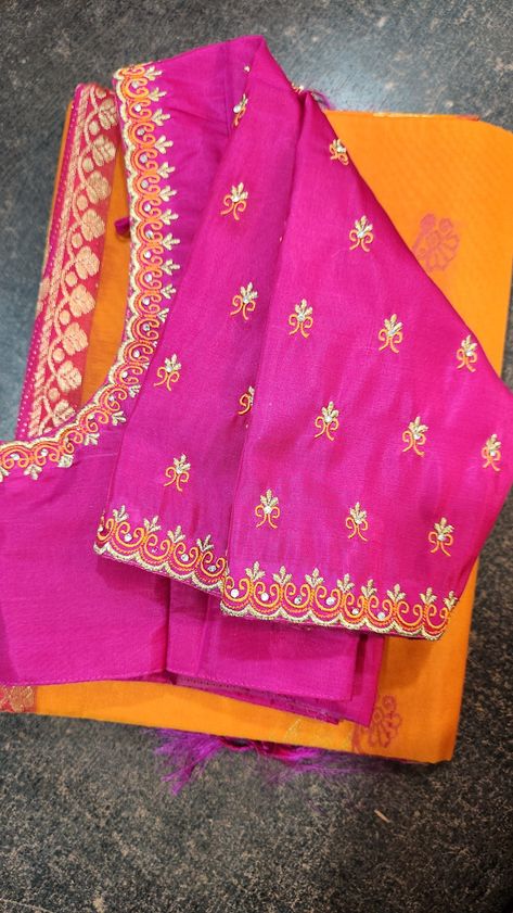 Simple Blouse Work Designs Embroidery, Simple Embroidery Machine Designs, Simple Aari Thread Work Blouse Design Pink, Blouse Design Machine Work, Computer Design Blouses, Machine Work For Blouse, Machine Embroidery Work Blouse Designs, Maggam Thread Work Blouse Designs, Simple Thread Work Blouse Designs Latest