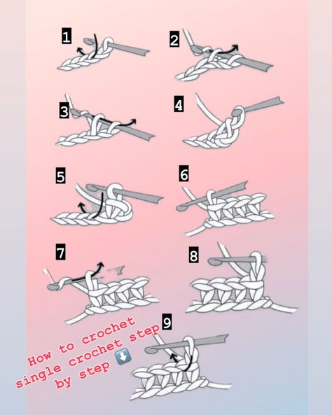 How to crochet single crochet step by step single crochet (abbreviated as “sc”) is the simplest of all crochet stitches making it perfect for projects that require structure, such as amigurumi (crocheted toys), blankets, and more. The beauty of the single crochet stitch lies in its ease of execution and the fact that it forms the foundation for many more complex stitches and techniques. #### How to Do a Single Crochet Stitch Step 1. Insert hook into the next stitch, yarn over, and pull up a... All Types Of Crochet Stitches, How To V Stitch Crochet, Start To Crochet, How To Start Next Row Crochet, How To Do A Single Crochet, Tutorial Crochet Beginner Step By Step, How To Learn To Crochet, How To Crochet For Beginners Step By Step Learning Pictures, Beginning Crochet Tutorial Step By Step