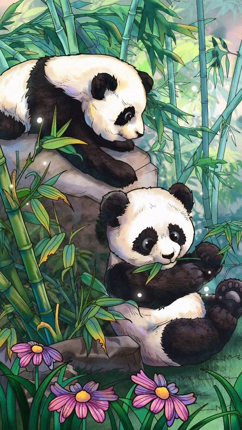 Nature Drawing On Canvas, Panda Oil Pastel, Animal Drawings Colour, Wild Animals Drawing Sketch, Senary Drawing Painting, Colourful Animal Paintings, Panda Art Design, Animal Day At School, Senary Painting Art