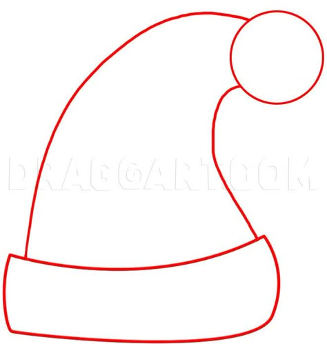 How to Draw a Santa Hat, Coloring Page, Trace Drawing Santa Outline Drawing, Santa's Hat Template, Santa Hat Printable Template, Santa Hat Coloring Page, How To Draw A Santa Hat, Santa Hat Outline, Santa Hat Template Free Printable, Santa Face Craft, How To Draw A Hat