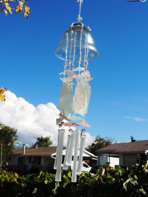 Pink & Aqua Jelly Fish wind chime Jelly Fish Wind Chime, Bead Soup, I Love Summer, Jelly Fish, Wind Chime, Jellyfish, Wind Chimes, Jelly, Nct