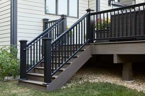 Composite Deck Stairs, Diy Balcony Railing, Steel Balcony Railing, Steel Balcony, Railing Balcony, Deck Handrail, Metal Deck Railing, Balcony Fence, Aluminum Railing Deck