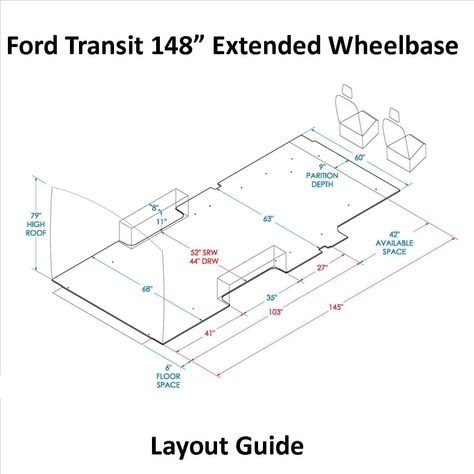 Layout Guide Transit 148 EX WB Minibus Conversion, Transit Conversion, Ford Transit Camper Conversion, Ford Transit Conversion, Transitional Flooring, Ford Transit Camper, Transit Van, Diy Campervan, Transit Camper