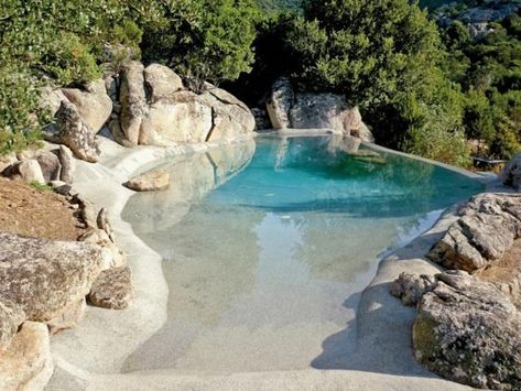 Beach Style Pool Designs Creating a Lake Effect in Modern Yards Biodesign Pool, Backyard Ideas Diy, Swimming Pool Pond, Swimming Ponds, Beach Entry Pool, Natural Swimming Ponds, Backyard Beach, Swimming Pond, Natural Swimming Pools