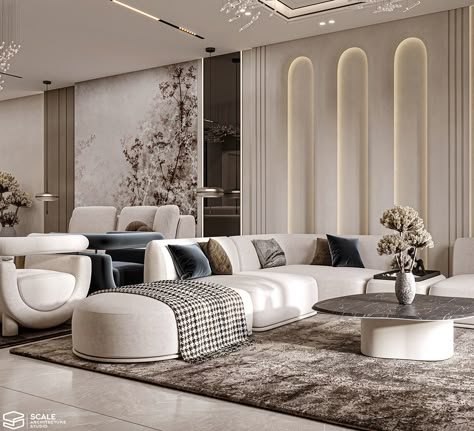 𝐑𝐞𝐜𝐞𝐩𝐭𝐢𝐨𝐧 𝐃𝐞𝐬𝐢𝐠𝐧 :: Behance Neo Classical Living Room, Neoclassic Living Room, Modern Neoclassical Interior, Architectural Trees, Modern Classic Sofa, Cubes Architecture, Classical Living Room, Blue Sofa Living, Modern Neoclassical