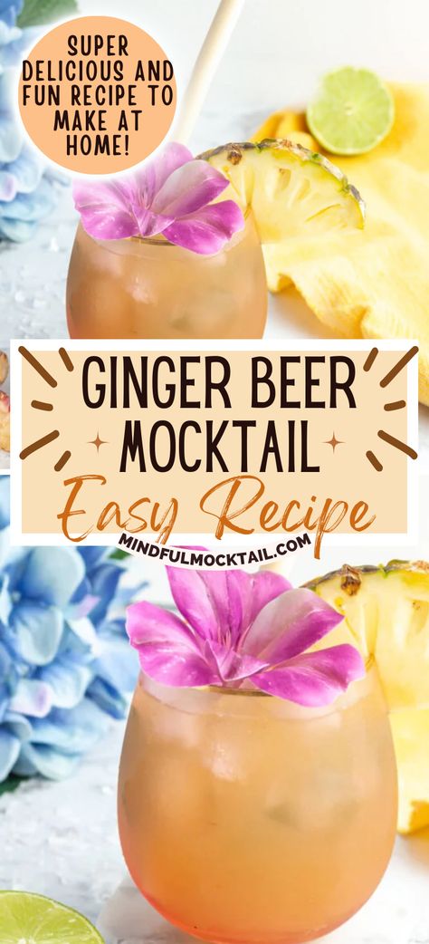 Spicy but sweet, my ginger beer mocktail is perfect for those who love bold flavors. It’s fun to make and perfect for a party. Ginger Beer Mocktail Recipe, Mocktail Easy, Ginger Mocktail, Pregnancy Mocktails, Mock Cocktails, Ginger Beer Drinks, Summer Mocktail Recipes, Winter Mocktails, Nonalcoholic Party Drinks