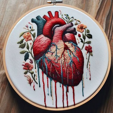 Embroidey_AIStitch (@embroidery_aistitch) • Instagram photos and videos Goth Embroidery, In Love With Life, Embroidery Hoop Art Diy, Sewing Projects Clothes, Bead Embroidery Patterns, Embroidered Art, Creative Embroidery, Diy Sewing Pattern, Sewing Embroidery Designs