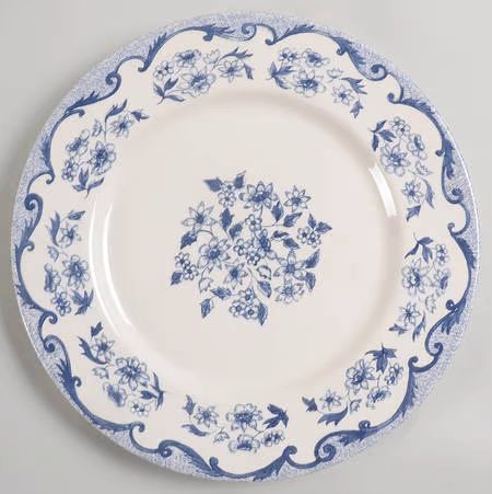 Blue And White Dinnerware, Toile Pattern, Blue Dinner Plates, Blue Dishes, French Toile, Royal Stafford, Patterned Plates, China Dishes, Floral Plates