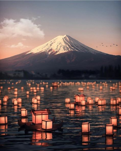 Mt. Fuji Lantern Floating at Lake Kawaguchiko has a history of 36 years since 1981. It is a ceremony where all can come together for a personal and collective moment of remembrance reflection and offering gratitude to those who have gone before us. All is welcome to write message on lantern and float own lantern  @annmcnaughty . . #travelingram #traveler #travelling#instatraveling #tourist #tourism #igtravel#visiting #mytravelgram #traveller#instapassport #instago #travels#traveltheworld #travel Gunung Fuji, Miyakojima, Mount Fuji Japan, Monte Fuji, Mont Fuji, Yamanashi, Japan Photography, Trip Planner, Japan Aesthetic