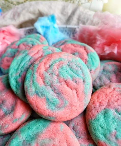 Cotton Candy Cookies Cotton Candy Recipe, Candy Cookies Recipes, Best Cookie Recipe Ever, Chewy Sugar Cookie, Cotton Candy Cookies, Soda Floats, Ice Cream Soda, Lemon Sugar Cookies, Pink Cookies