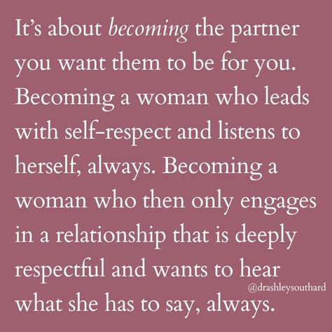 You want them to make you feel seen, heard, and prioritized in the relationship. Which is 100% reasonable. ✅ But are you first making yourself feel seen, heard, and prioritized in your own life? 🌹 Or are you ignoring and denying your own needs, but then hoping they'll make it all better? 🥀 If so, then this is your own version of wanting them to do your emotional work for you. Self-Restoration invites us to see that we must show up for ourselves first, before we expect our partners to s... Self Love Before Relationship, Before Relationship, Divine Union, The Future Is Bright, Self Care Challenge, Love Is Not Enough, Its All Good, Love Is Not, Couples Therapy