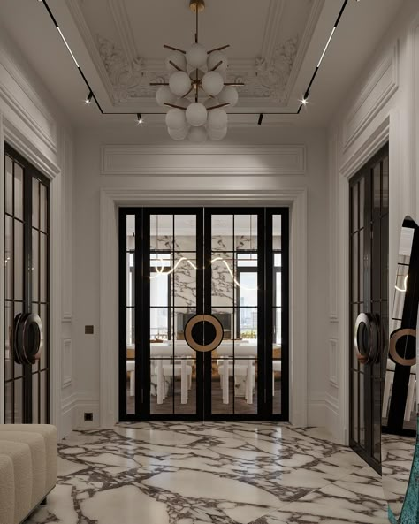 133 HAZELTON ap Luxury Interior Doors, Classic Apartment, Dining Room Design Luxury, Easy Room Decor, Entrance Lobby, Hospital Interior, Doors And Floors, Hallway Designs, Door Design Modern