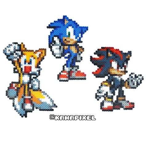 Tails Perler Beads, Sonic Perler Beads Pattern, Perler Bead Sonic, Sonic Perler Bead Patterns, Sonic Cross Stitch, Sonic Crafts, Sonic Perler Beads, Sonic Advance 3, Sonic Advance