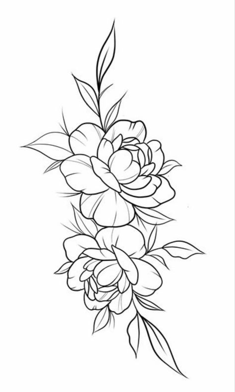 Flower Art Pencil, Flowers Tattoo Stencil, Flower Stencil Tattoo, Tattoos Stencils Outline, Floral Tattoo Stencil, Flower Tattoo Stencil, Drawing Ideas Pencil, Flower Tattoo Stencils, Lion Art Tattoo