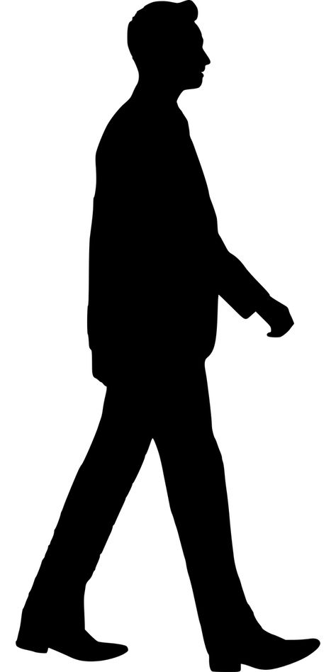 Silhouette Walking Man - Free vector graphic on Pixabay Person Sihoullete, Male Sillouhette, Human Silloute, People Sillhoute, Person Silhouette Standing, Person Shadow, Shadow Walking, Man Shadow, Walk Man