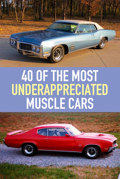 Most collectors seek out the usual suspects as they’re well-known, well-loved and iconic. But what about some of the lesser-known muscle cars? In a sea of Mustangs and Camaros, you can stand out from the crowd with a unique and misunderstood model from the era of muscle. Here are big-motor bruisers that will turn heads, burn rubber and stand out at a car show. Ford Muscle Cars, Cheap Muscle Cars, 34 Ford Coupe, Muscle Car Ads, Famous Vehicles, Old School Muscle Cars, 60s Muscle Cars, 70s Muscle Cars, Rat Rod Cars