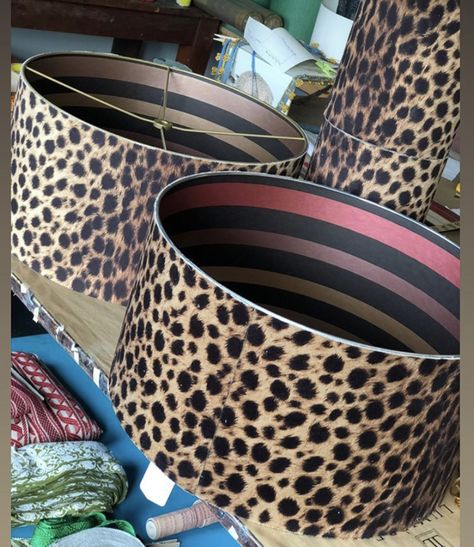 Leopard Print Lampshade, Leopard Lampshade, Artists Homes, Marie Martin, Print Lampshade, Leopard Prints, Dark Wall, Artist House, Vintage Eclectic