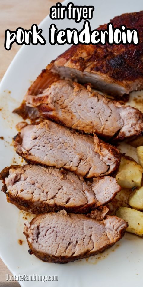 Air Fryer Pork Tenderloin, Air Fryer Recipes Pork, Air Fryer Pork, Air Fryer Ideas, Tenderloin Roast, Cooks Air Fryer, Air Fryer Cooking Times, Ninja Foodi Recipes, Air Fried Food