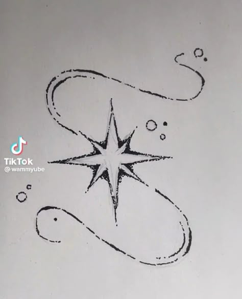 Spiritual Star Tattoo, Witchy Star Tattoo, Cute Whimsical Tattoos, Simple Stars Tattoo, Tattoo Simple Aesthetic, Whimsical Tattoo, Whimsical Stars, Brazilian Tattoo, Whimsical Tattoos