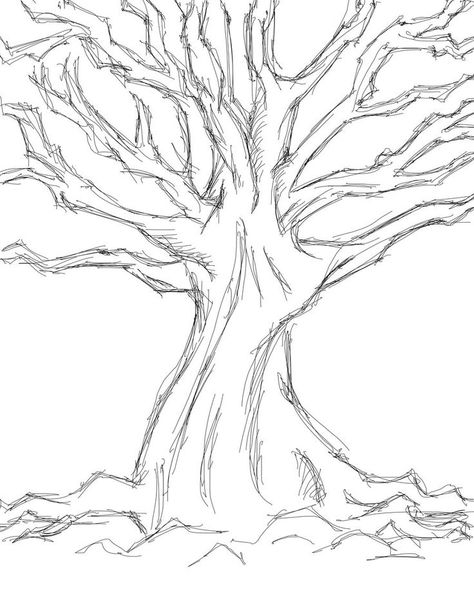 Tree Drawing Simple, Drawing Trees, Tree Drawings, Tree Drawings Pencil, Simple Tree, Tree Sketches, Black And White Sketches, Plant Drawing, Sketches Simple