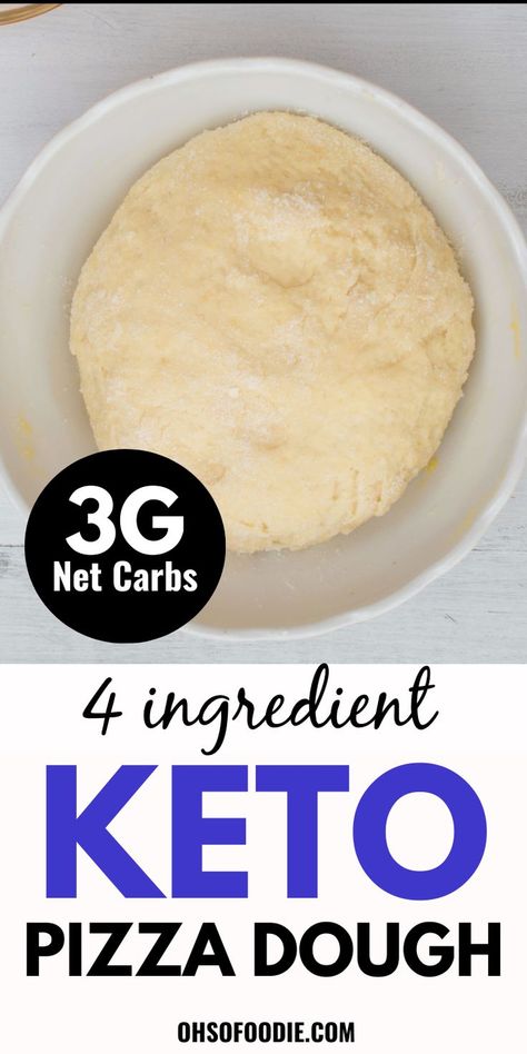 Text reads Keto Pizza Dough Keto Pizza Dough Recipe, Keto Pizzas, Pizza Dough Mixer, Keto Pizza Dough, Keto Fathead Pizza, Easy Healthy Pizza, Pizza Stone Recipes, Keto Fathead Dough, Keto Dough