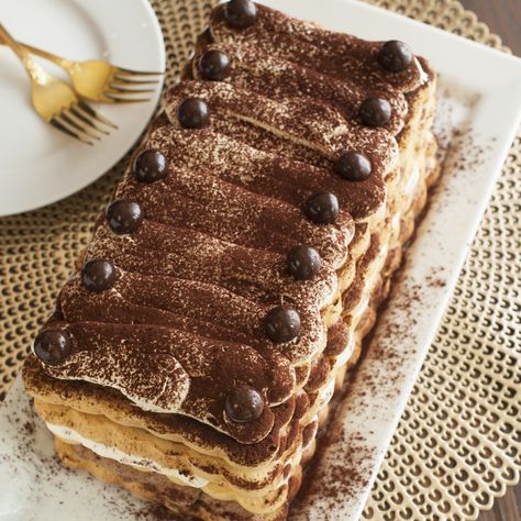 Tiramisu Loaf Cake, Layered Loaf Cake, Nordicware Recipes, Classic Tiramisu Recipe, Tiramisu Recipes, Cake Texture, Mascarpone Filling, Heart Baking, Classic Tiramisu