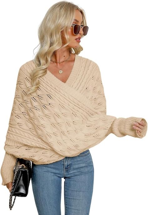 Winter Warm Knitted Wrap Scarf Shawl Cape With Sleeve for Women Autumn Winter Fashion Sweater Shawl Wraps Cape at Amazon Women’s Clothing store Sweater Shawl Outfit, Ways To Tie A Scarf, Sweater Neck, Shawl Outfit, Knitted Wrap, Scarf Sweater, Sweater Shawl, Tie A Scarf, Sleeve For Women