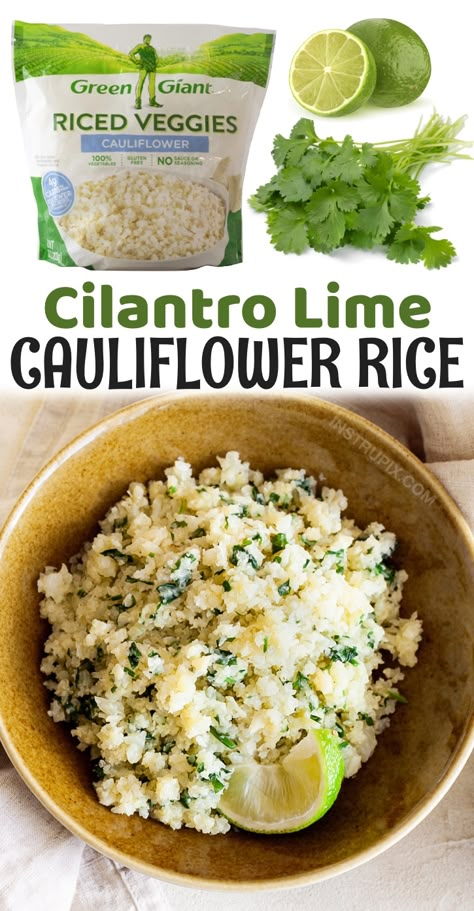 Lime Cauliflower Rice, Cilantro Lime Cauliflower Rice, Whole30 Vegan, Riced Veggies, Cauliflower Rice Recipes, Resep Diet, Low Carb Side Dishes, Low Carb Sides, Low Carb Vegan