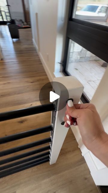 Rachel Hoch on Instagram: "We added these pocket gates during our home build and have no regrets! Absolutely one of our favorite house features! 🏠  Traditional baby gates are clunky and cringy. These are modern, hidden, and always a talking point with guests!  ✨save follow for more!  #home #homehacks #homedecor #homedesign #newhome #homebuilding #newconstruction #customhome #gates #doggates #pocketgates #hiddendoor #dogs #dogsofinstagram" Built In Baby Gate For Stairs, Pocket Pet Gate, Hidden Gate In Wall, Hidden Baby Gate, Stair Gate Ideas, Baby Gate Ideas, Staircase Gate, Baby Gate For Stairs, Diy Baby Gate