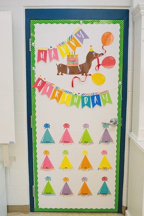 Crush Birthday, Birthday Chart Classroom, Birthday Pennant Banner, Preschool Birthday, Birthday Bulletin Board, Birthday Board Classroom, Birthday Boards, Birthday Door, Class Birthdays