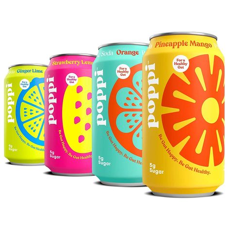 4 Modern Soda Brands to Take Your Summer Drinking to the Next Level | Epicurious Low Sugar Drinks, Fruit Juice Packaging, Lime Lemonade, Healthy Soda, Juice Branding, Seltzer Water, Drinks Packaging Design, Soda Brands, Juice Packaging