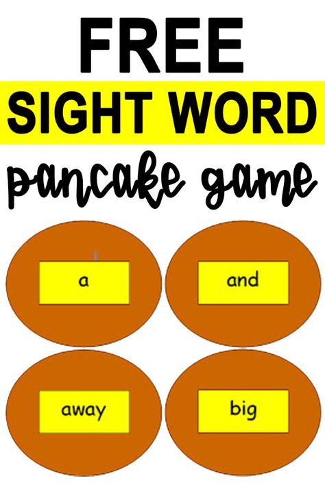 Download this free pancake sight word game. It's a fun way for kids to learn sight words. This free sight word activity uses Dolch words or you can write in your own. #teaching #sightwords #freeprintables Pancake Tuesday Activities, Tuesday Activities, Free Sight Word Games, C Activities, Phonic Activities, Kids Educational Activities, Dolch Sight Word List, Sight Word Activity, Learn Sight Words