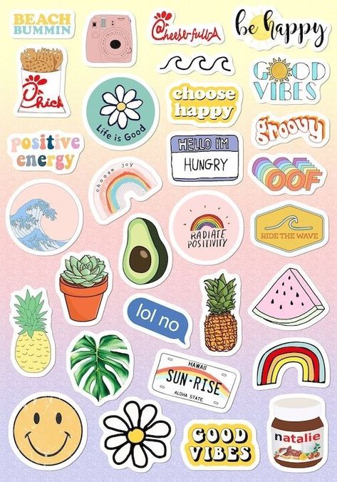 .. Yellow Funny, Vsco Stickers, Sticker Printable, Fridge Stickers, Alien Tattoo, Scrapbook Stickers Printable, Hydroflask Stickers, Pink Blue Yellow, Happy Vibes