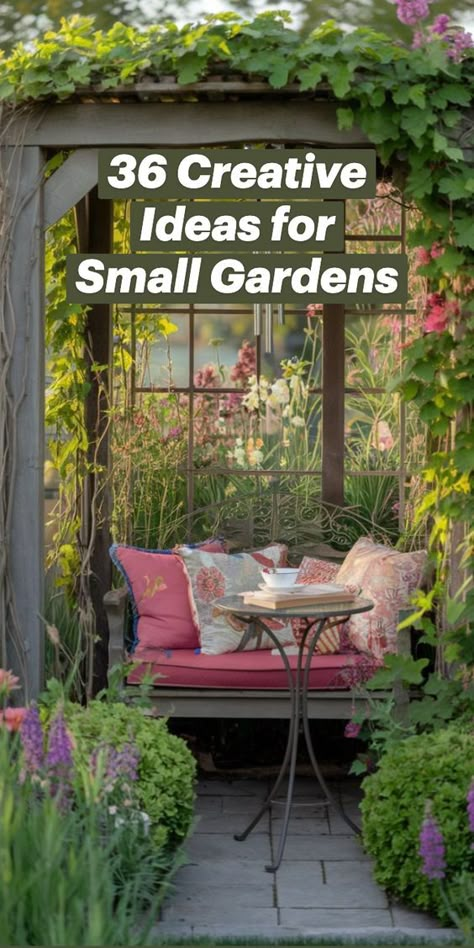 Hack your small garden into something stunning with these 36 creative ideas! 🌸 From DIY pergolas to low-maintenance herb gardens, these tips will inspire your garden transformation. 🌿 Get practical ideas that make a big impact on a budget. Save this pin to start planning your garden makeover! 🌷 Small Courtyard Decorating Ideas, Small Courtyard Gardens Budget, Small Garden Ideas On A Budget, Small Secret Garden Ideas, Small Garden Area Ideas, Pintxos Recipes, Small Garden Ideas Low Maintenance, Tiny Courtyard Garden, Small Courtyard Garden Ideas