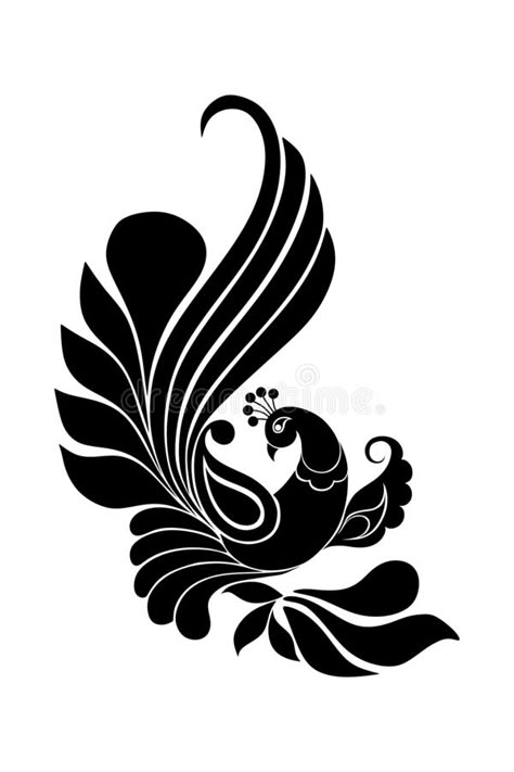 Design For Stencil Printing, Peacock Vector Design, Peacock Stencil Design, Stencil Printing Design Patterns, Doodle Peacock, Peacock Stencil, Peacock Decoration, Motif Vector, Peacock Vector