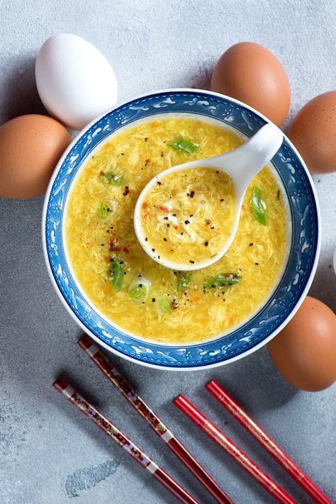 Egg Drop Soup (Easy 15-Minute Recipe) - Insanely Good Easy Egg Drop Soup Recipe, Egg Drop Soup Easy, Easy Egg Drop Soup, Homemade Egg Drop Soup, Egg Drop Soup Recipe, Garlic Green Bean Recipes, Chinese Soup Recipes, Zucchini Crisps, Soup Recipe Easy