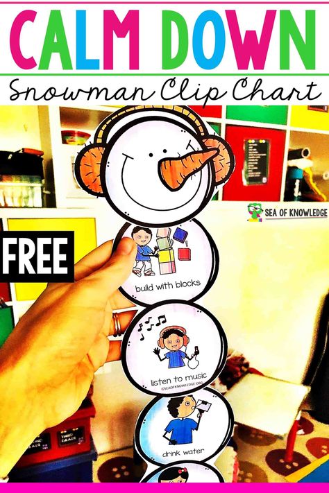 Snowman Crafts For Preschoolers, Snowman Crafts Preschool, Calm Down Kit, Snowman Kit, Emotional Learning Activities, Emotions Activities, Conscious Discipline, Social Emotional Activities, Feelings Chart