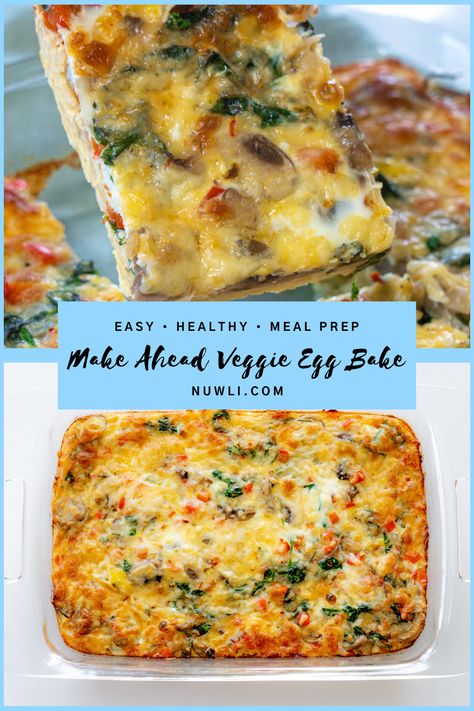 Ham And Veggie Egg Bake, Egg Bake Make Ahead, Fall Egg Bake, Egg And Veggie Bake, Vegetarian Egg Bake With Hashbrowns, Quinoa Egg Bake, No Meat Egg Bake, Veggie Egg Bake Recipes, Egg Bake With Veggies