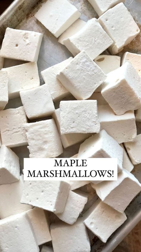 Homemade Maple Marshmallows - Whole-Fed Homestead Maple Marshmallows, Healthy Marshmallows, Homemade Marshmallow Recipe, Flavored Marshmallows, Dessert Simple, Recipes With Marshmallows, Homemade Marshmallows, December 13, Healthy Sweets