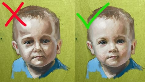 The Most IMPORTANT Thing You Need To Know For Painting CHILD PORTRAITS Memorial Portrait Painting, Portrait In Acrylic, How To Watercolor Portraits, How To Paint Teeth, How To Paint A Self Portrait, Baby Portraits Painting, How To Paint A Portrait, How To Paint Portraits, How To Paint A Face