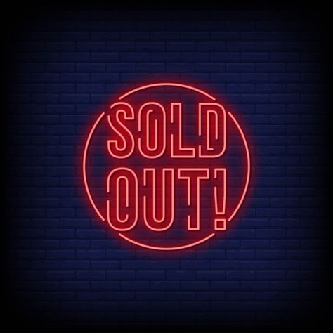 Sold Out Poster Design, Sold Out Poster, Sold Out Logo, New Collections Poster, Summer Sale Banner, Shopping Clipart, Neon Words, Custom Neon Lights, Sold Out Sign