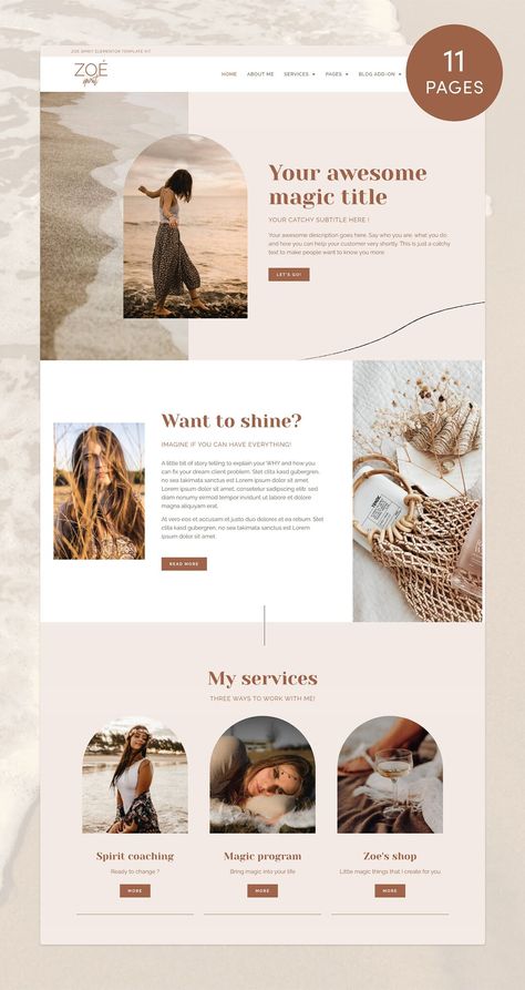 This Website Templates item by LiwStudioDesign has 88 favorites from Etsy shoppers. Ships from United States. Listed on 13 Nov, 2023 การออกแบบ Ui Ux, Boho Website, Website Design Inspiration Layout, Design Sites, Layout Web, Modern Website Design, Webdesign Inspiration, Layout Design Inspiration, Webpage Design