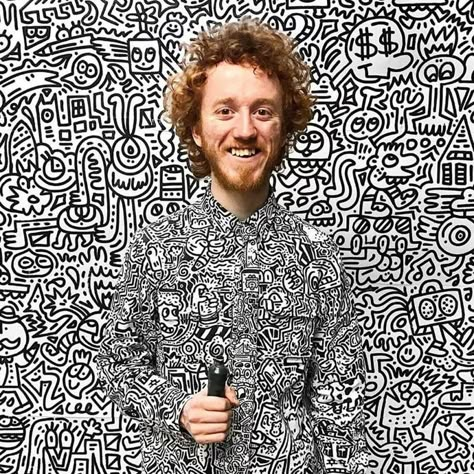 Mr Doodle specialises in doodle prints that feature clusters of animated characters, patterns and objects, commonly referred to as "Graffiti Spaghetti". Mr Doodle Artist, Mr Doodle Art, Scribble Graffiti, Mr Doodle, Doodle Line Art, Mona Lisa Art, Doodle Artist, Keith Haring Art, Graffiti Fonts