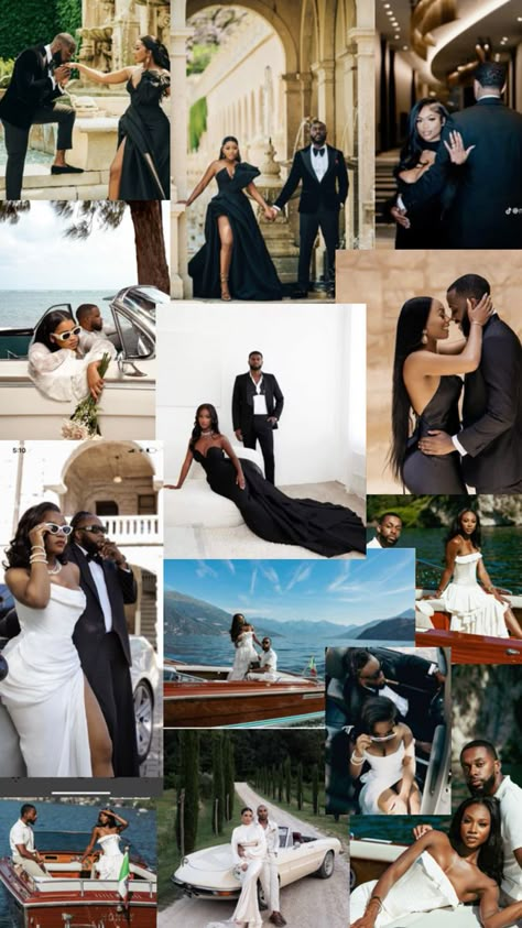 On The Run Engagement Shoot, Monochromatic Couple Photoshoot, Elegant Anniversary Photo Shoot, Engagement Photos Bridge Ideas, Black Couple Save The Date Photos, Photoshoot Ideas For Wedding Couple, Black Couple Formal Outfits Classy, Engagement Photos African American, Save The Date Black Couples