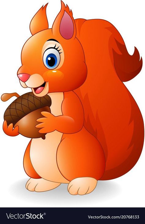 Funny Squirrel, Squirrel Funny, Art Carte, Cartoon Funny, Cute Cartoon Animals, Art Drawings For Kids, Animal Clipart, Pine Cone, Cartoon Clip Art