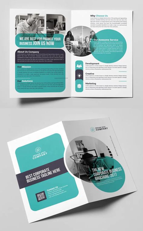 Corporate Business Bi-fold Brochure Template PSD Booklet Design Layout, Advertising Campaign Design, Brochure Design Layouts, Packaging Illustration, Brochure Design Creative, Business Brochure Design, Brochure Design Layout, Architecture Portfolio Design, Trifold Brochure Design