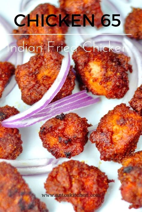 Indian Fried Chicken, Thigh Chicken, Indian Chicken Dishes, Chicken 65, Kulfi Recipe, Native American Food, Indian Chicken Recipes, Chicken Snacks, Chicken Appetizers